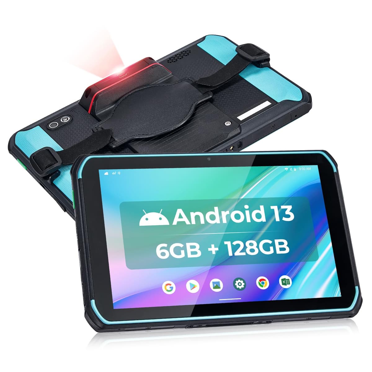 MUNBYN Rugged Tablet Scanner ILT01Pro, Android 13,8" 6GB+128GB, con motor de escaneo Honeywell N6703, IP66