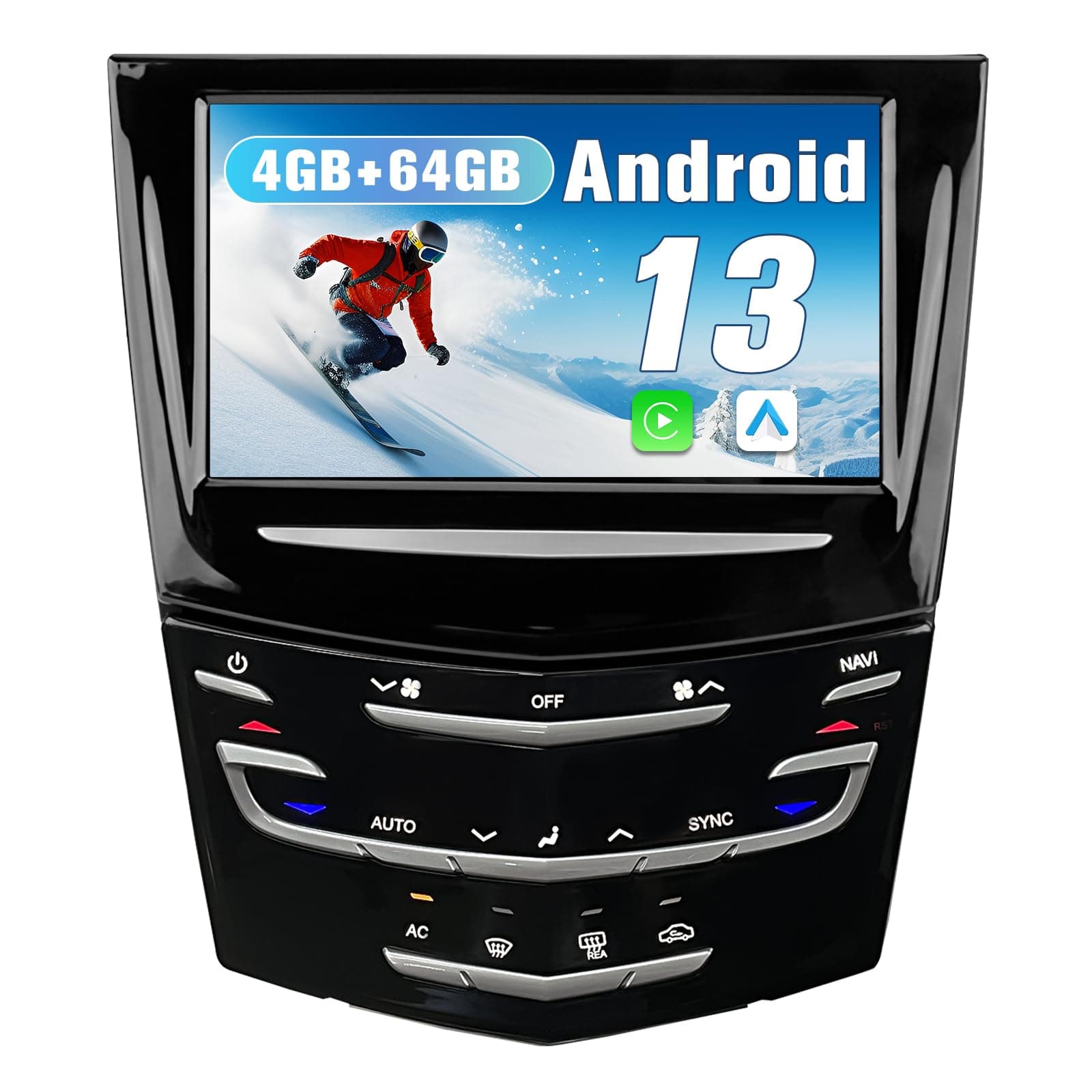 Radio Android 13 Junsun para Cadillac (2013-2018), CarPlay/Android Auto inalámbrico, DSP, Bluetooth y GPS
