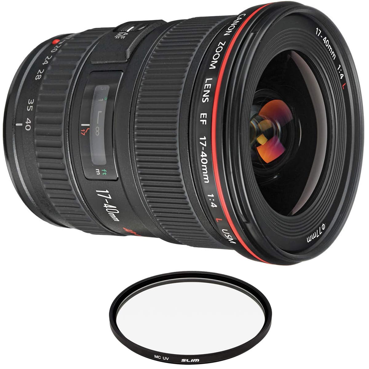 Objetivo Canon EF 17-40 mm f/4L USM con filtro profesional (reacondicionado) 8806A002
