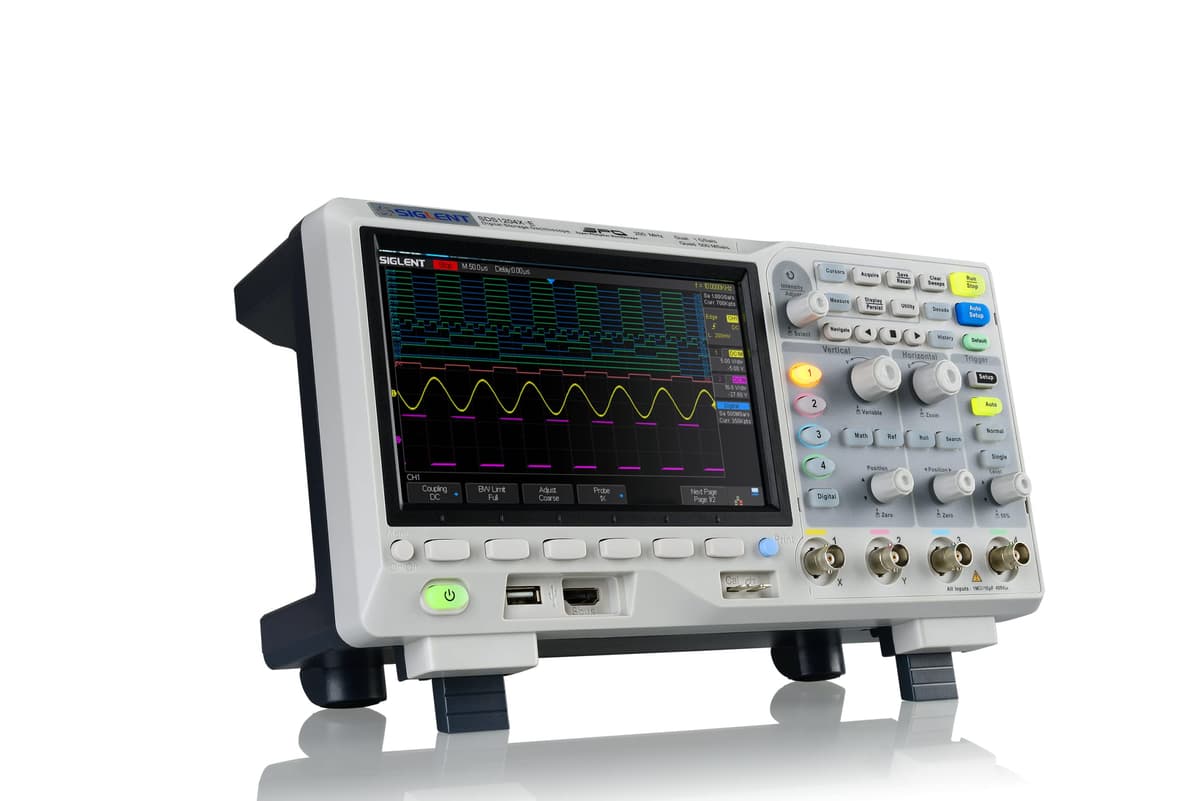Siglent SDS1204X-E Osciloscopio Super Phosphor 200MHz, 4 canales, 1 GSa/s, 14 Mpts