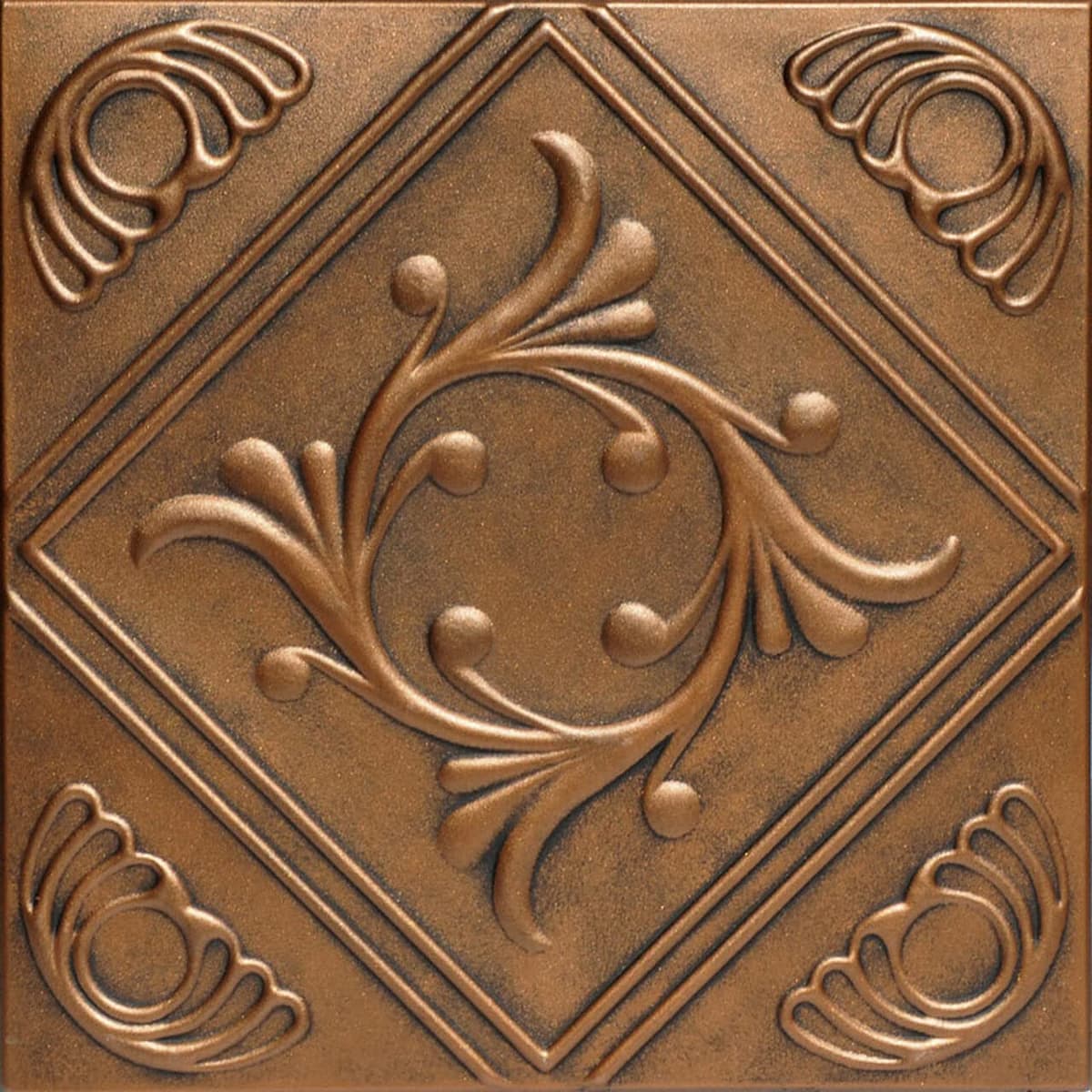 À LA MAISON CEILINGS R02 Diamond Wreath Foam Glue-up Ceiling Tile, Pack of 96, Antique Bronze r02abz-96