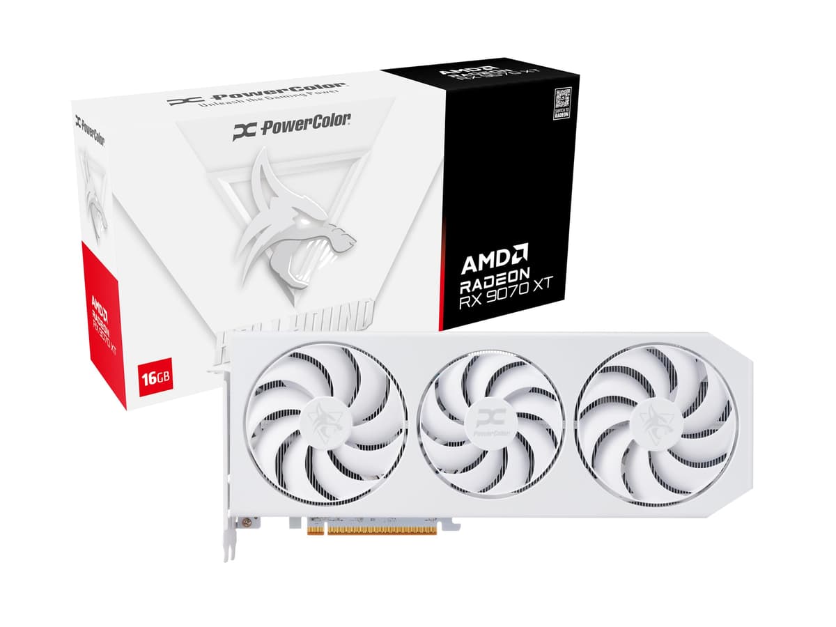 PowerColor Hellhound Spectral White Radeon RX 9070 XT 16GB GDDR6 RX9070XT 16G-L/OC/WHITE