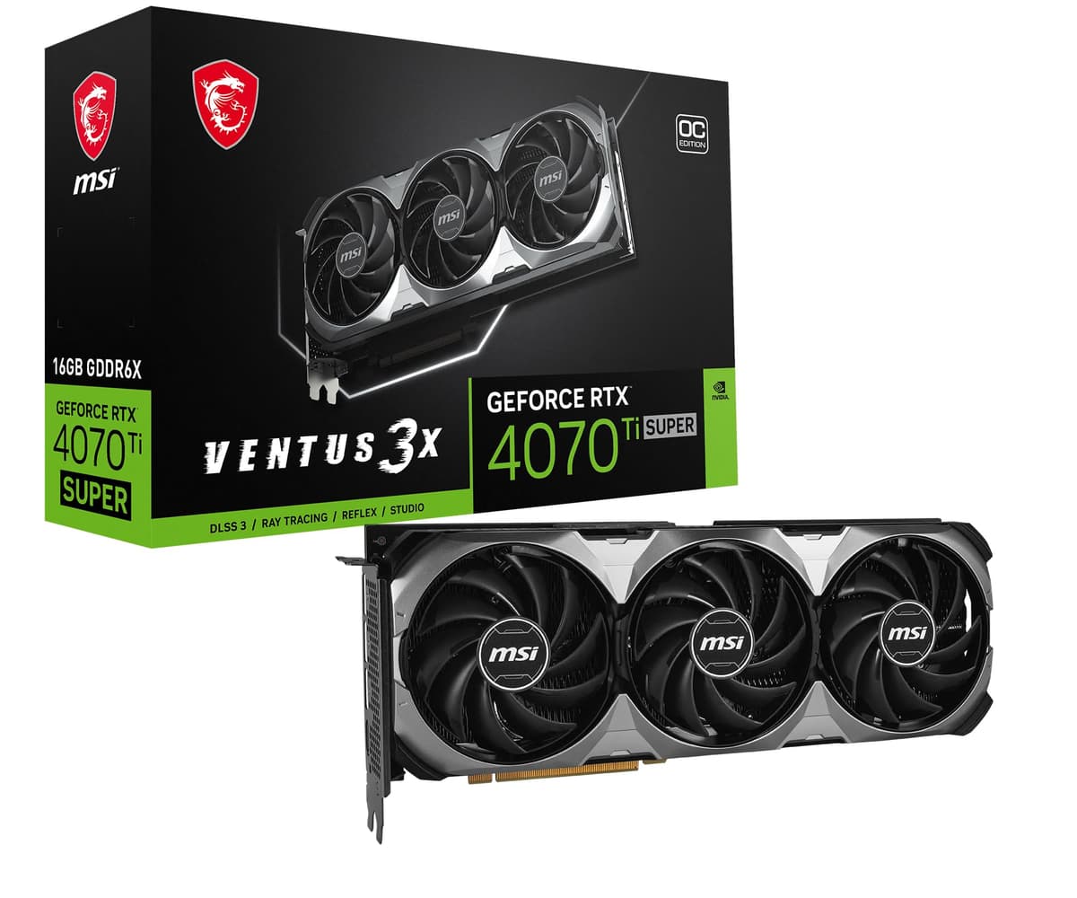 MSI Gaming RTX 4070 Ti Super 16G Ventus 3X OC - 16GB, 256-bit, 2655 MHz G407TS16V3C