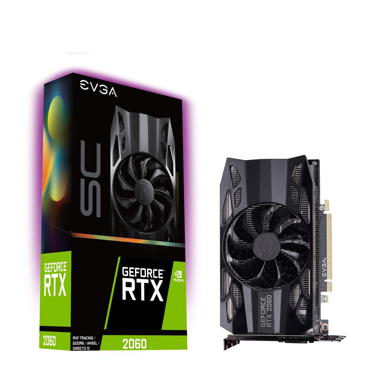 EVGA GeForce RTX 2060 SC GAMING, 6GB GDDR6, Tarjeta de Video con Ventilador HDB 06G-P4-2062-KR