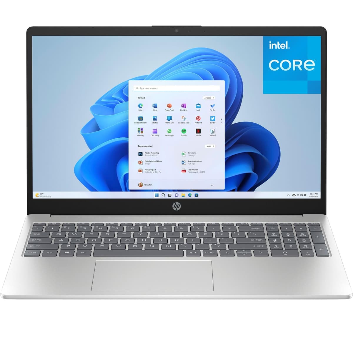HP Pavilion 15.6" Laptop FHD para estudiantes, hogar y oficina, 16GB RAM DDR4, SSD PCIe 240GB, CPU Intel N100, WiFi 6, Bluetooth, webcam, USB-C, Windows 11, sin Office, gris claro Laptop 15
