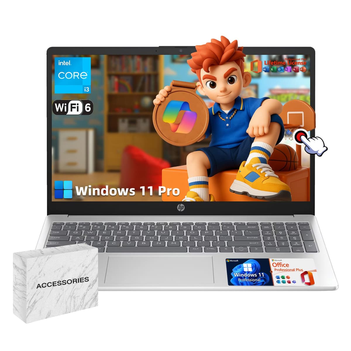 HP 15.6" Notebook con Pantalla Táctil para negocios - Intel i3-1315U, hasta 64 GB RAM, hasta 2 TB SSD, Windows 11 Pro HP 15.6 Touchscreen laptop