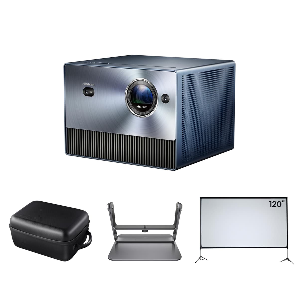Hisense C1 Bundle Proyector Láser 4K UHD Triple Laser con Pantalla 120" y Gimbal (Renewed) C1-cr
