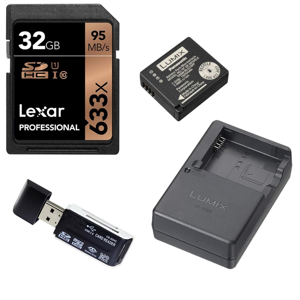 Ritz Camera Panasonic DMW-ZSTRV Pack de Batería y Cargador Externo para Lumix ZS60/ZS70/ZS100 AMZPNDMCZS100ACCA