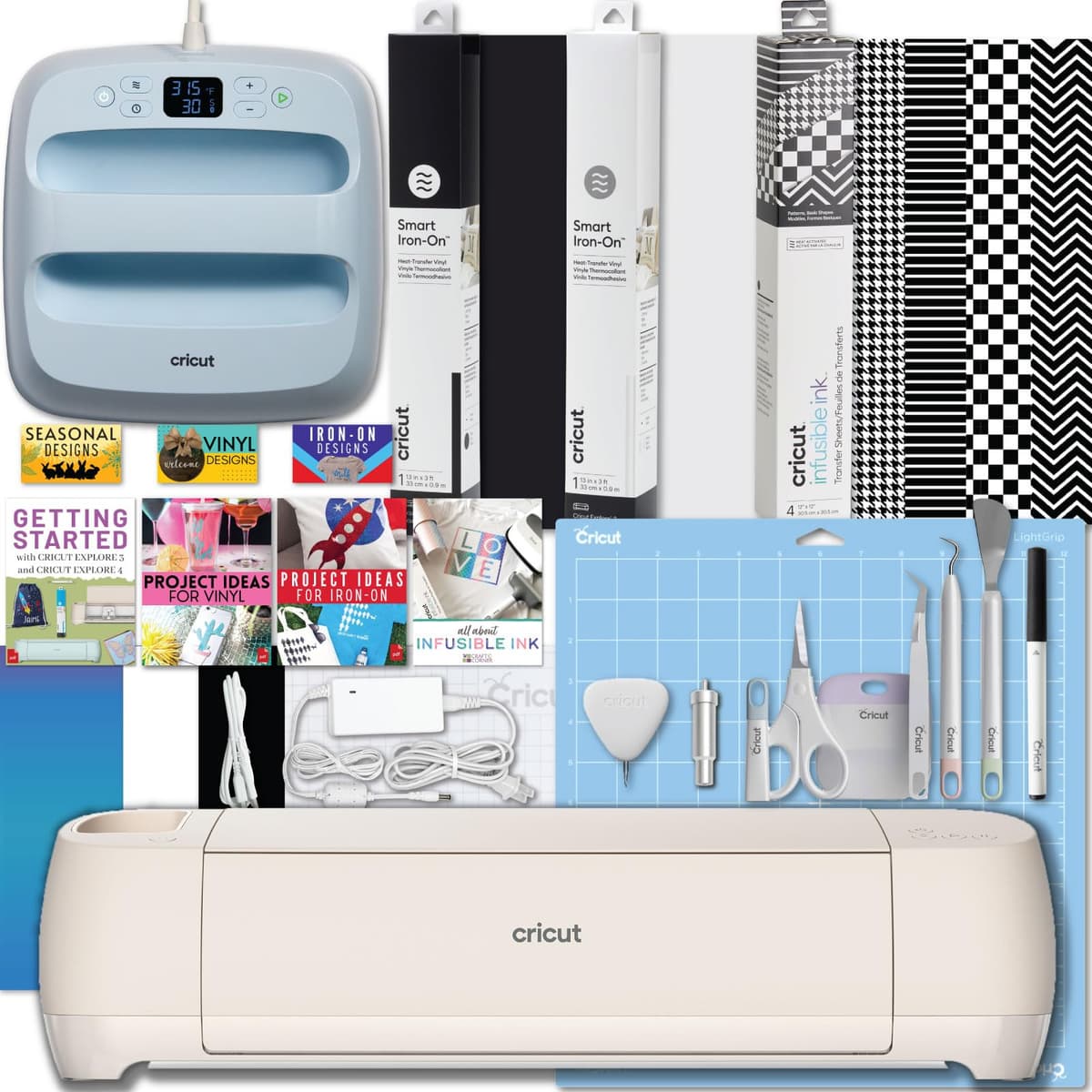 Cricut Explore 4 + EasyPress 3 Combo: máquina de corte inteligente y prensa térmica para proyectos DIY z20-11070-R5