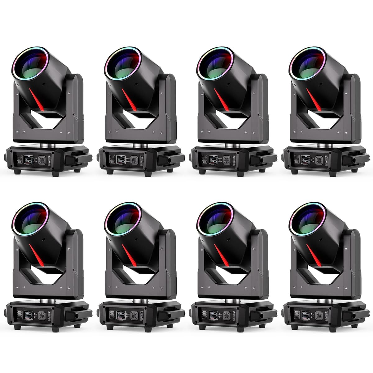 GdjRttk 8PCS 295W Moving Head Light - Beam Spot con Prismas, Gobos y DMX, Efectos Rainbow/Frost 02823X8