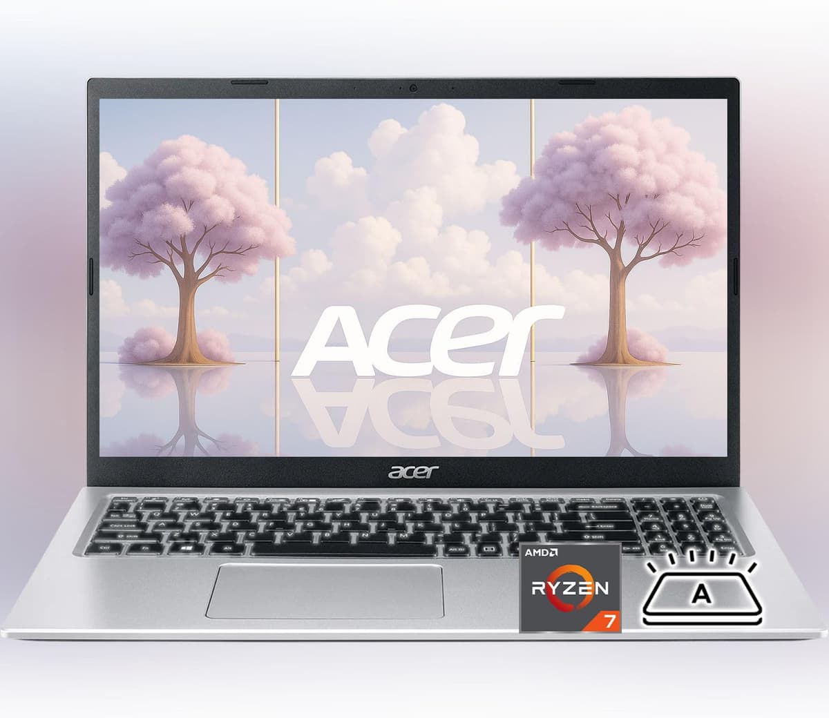 acer Aspire 3 Premium Laptop empresarial con teclado retroiluminado - AMD Ryzen 7 7730U - 64GB RAM - 2TB SSD - Pantalla FHD de 15.6" - Windows 11 Pro con Office 365 para la Web - sin mouse