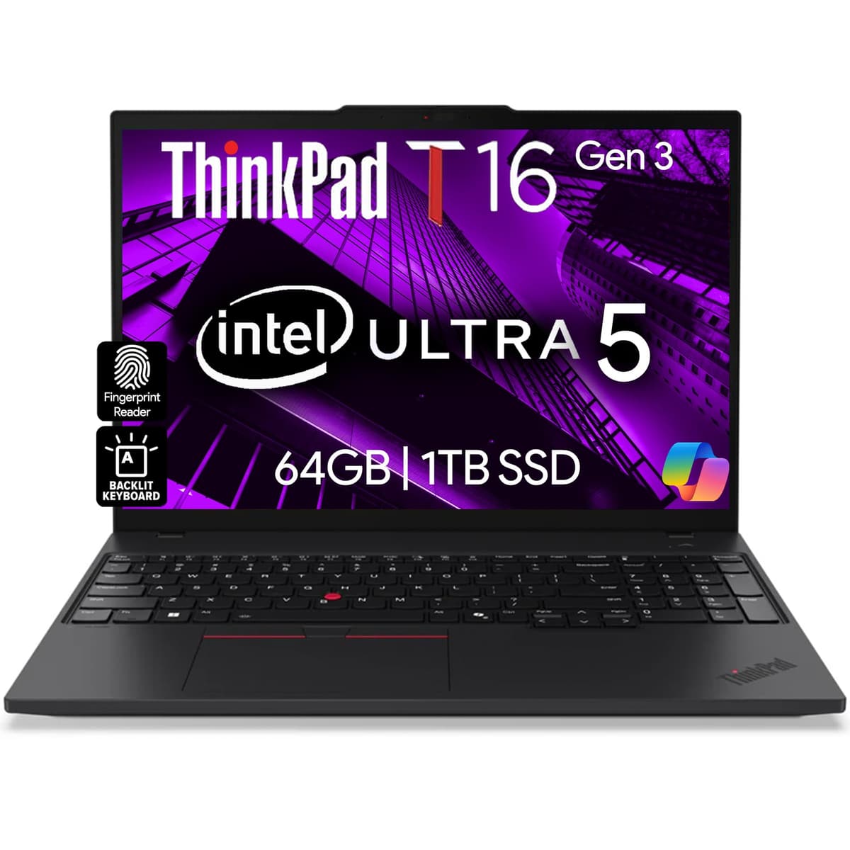 Lenovo ThinkPad T16 Gen 3 16" Business, Intel Ultra 5-125U, 64GB RAM, 1TB SSD, Win 11 Pro, 3 años warranty