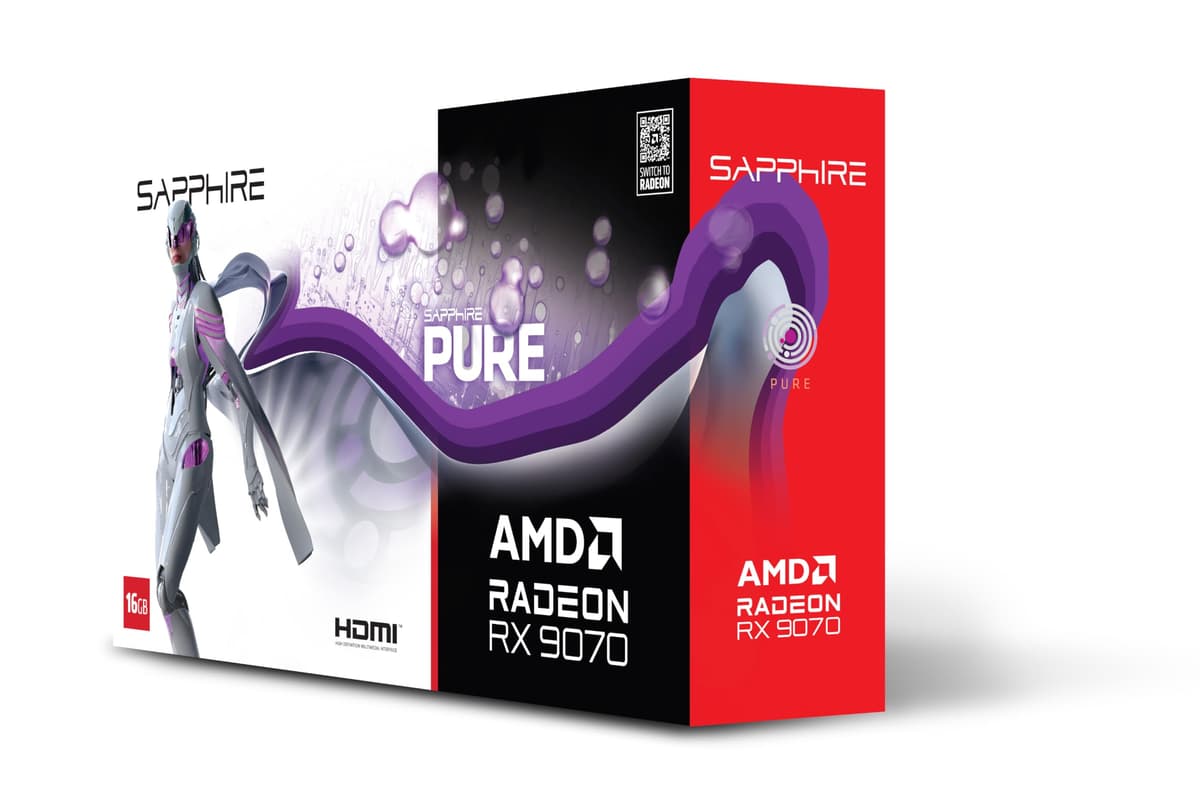 Sapphire PURE AMD Radeon RX 9070 Gaming OC 16GB - Dual HDMI / Dual DP 11349-02-20G