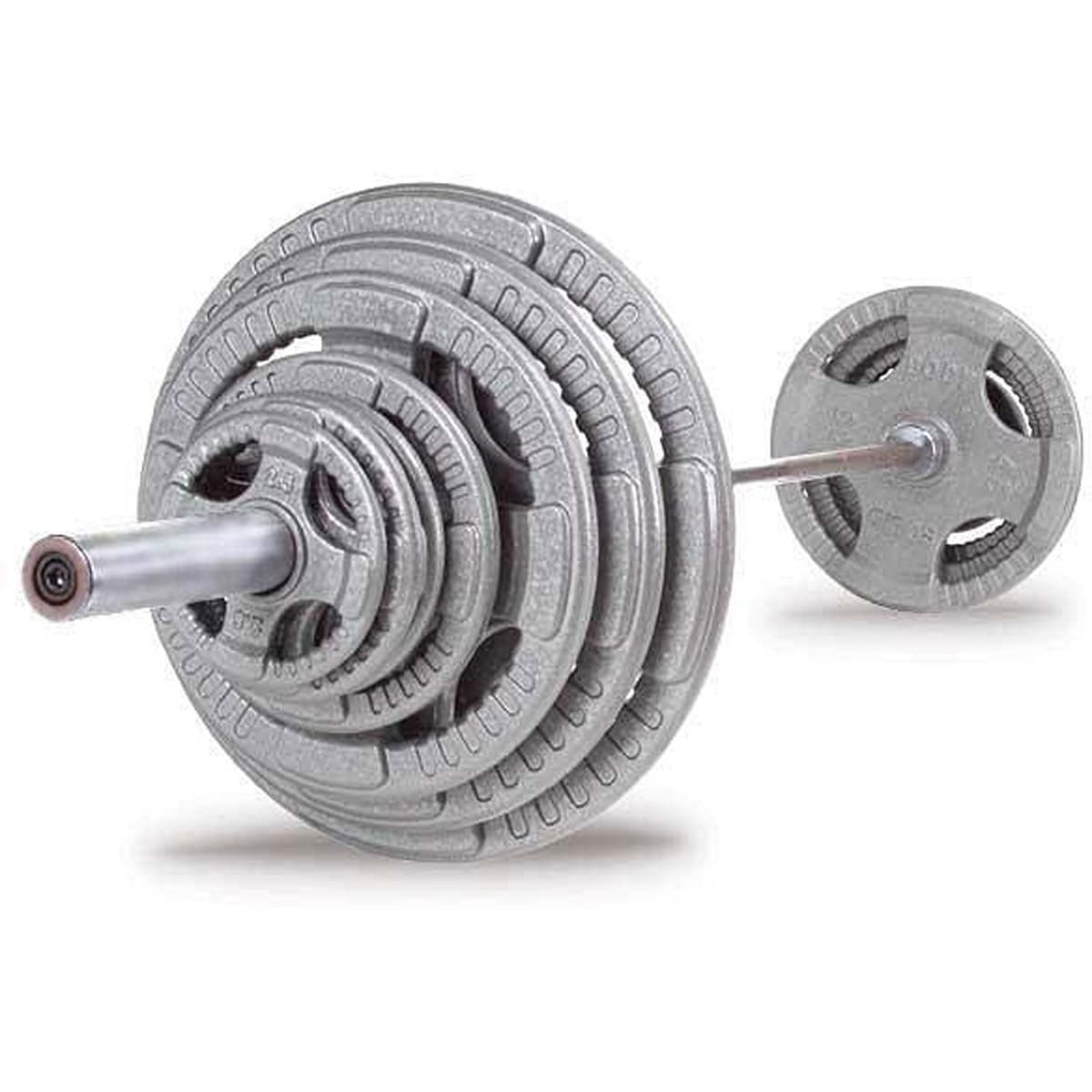 Body-Solid OST500S Set de Pesas Olímpicas con Diseño Quad-Grip y Barra Olímpica de 7 ft
