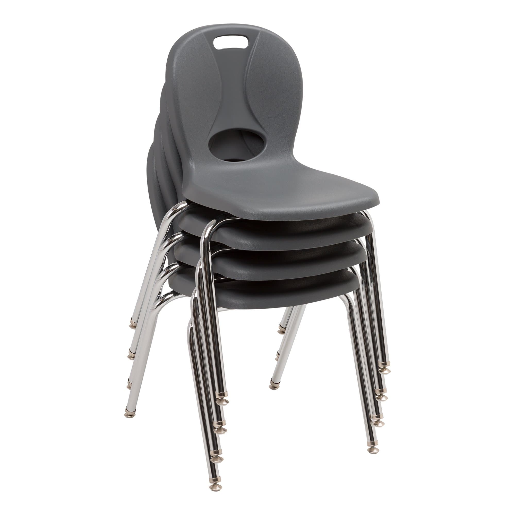 Learniture Structure Series Silla Escolar 16" Asiento, Grafito, Paquete de 4 LNT-116-CSW-GT