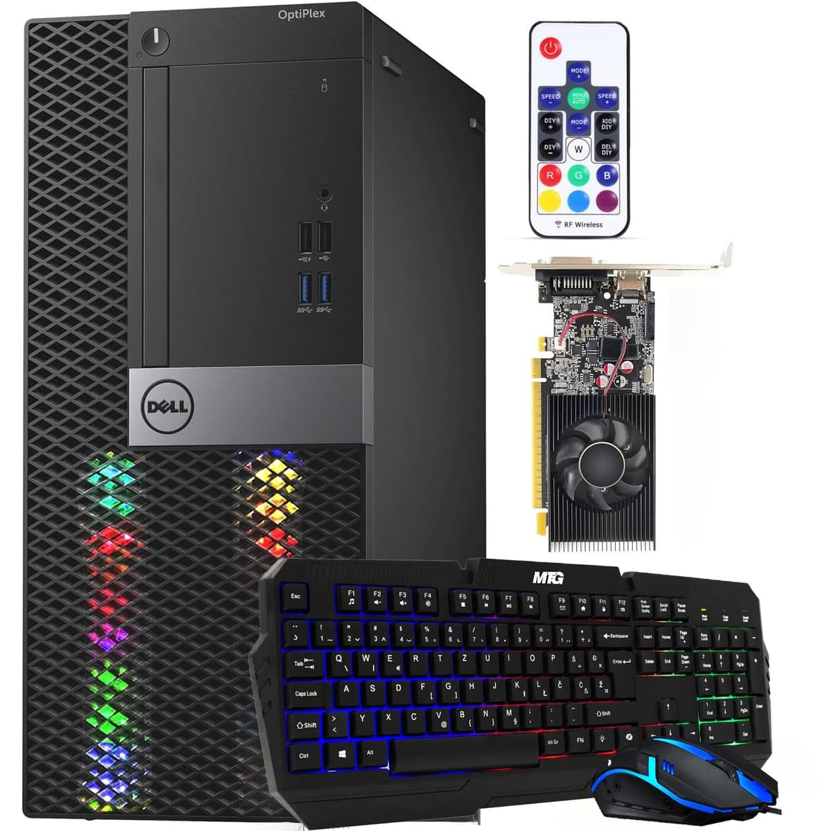 Computadora Torre Gamer Dell RGB, Intel Core i7 de 6ª generación, GeForce GTX 1050 Ti 4GB, 16GB RAM, 512GB SSD, PC Escritorio Gamer Prearmada con WiFi integrado y set RGB, Windows 11 Pro (Reacondicionada) DELL TOWER