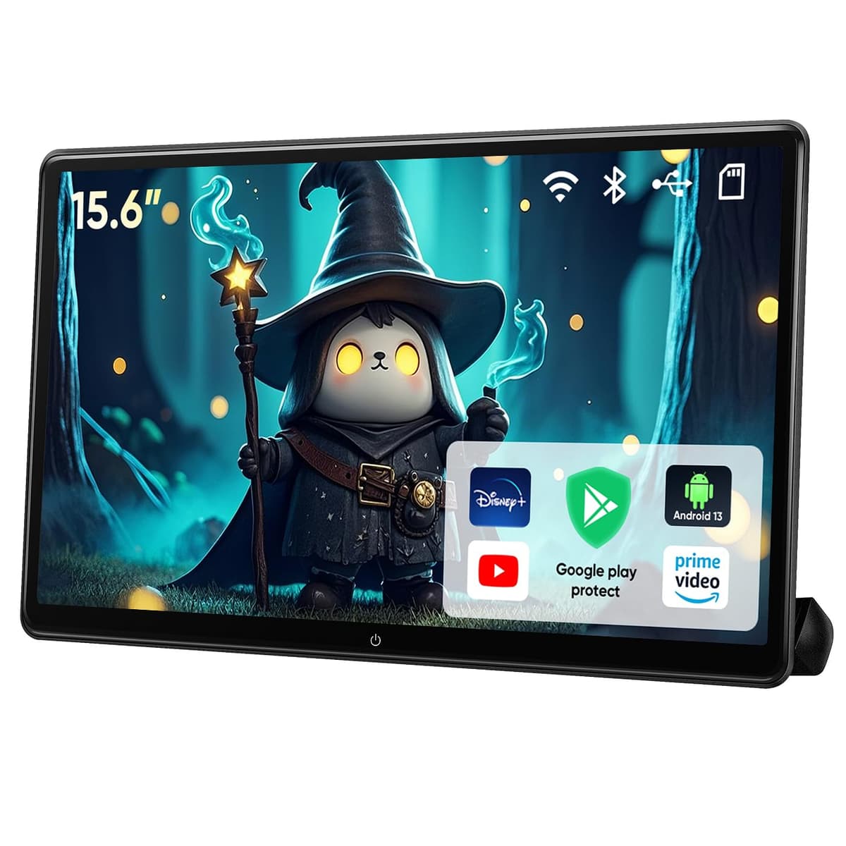 AINAVI Pantalla para reposacabezas de auto Android portátil de 15.6 pulgadas, compatible con teléfono, Wi-Fi, Bluetooth, SD, USB y HDMI, reproductor de video para auto (4 GB RAM + 64 GB ROM - 1 unidad) Headrest-15.6