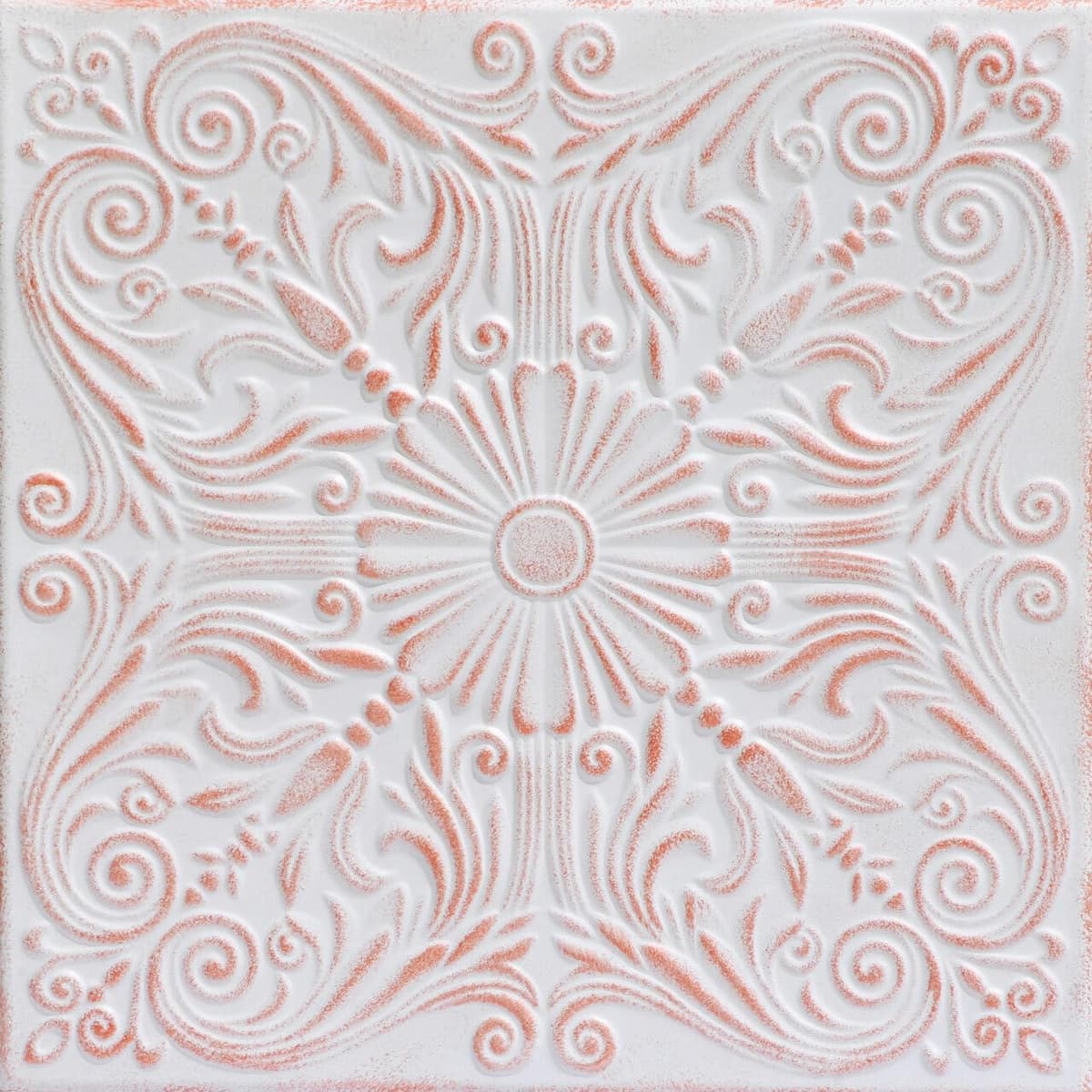 À LA MAISON CEILINGS R139 Spanish Silver Foam Glue-up Ceiling Tile (Pack de 144) White Washed Copper R139wwc-144