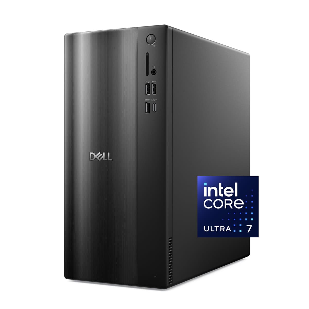 Computadora de Torre Dell ECT1250 - Procesador Intel Core Ultra 7-265, Gráficos Intel UHD, 32GB de Memoria, SSD M.2 de 1TB, Lector de Tarjetas SD 3.0, Teclado y Mouse Alámbricos Dell, Windows 11 Home, Servicio Básico Onsite 9G88P