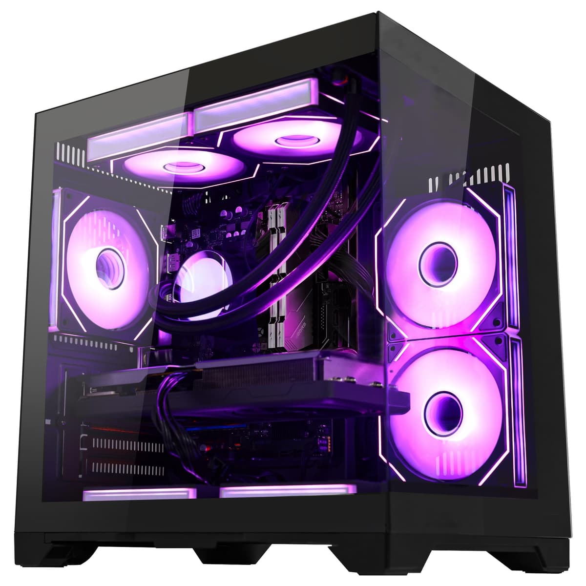 HELLOLAND Gaming PC Desktop Ryzen 7 5700X, GeForce RTX 5060 8GB, 32GB RAM, 1TB PCIe, 240mm AIO, WiFi/BT, Windows 11 - Negro SN-FKB21588561