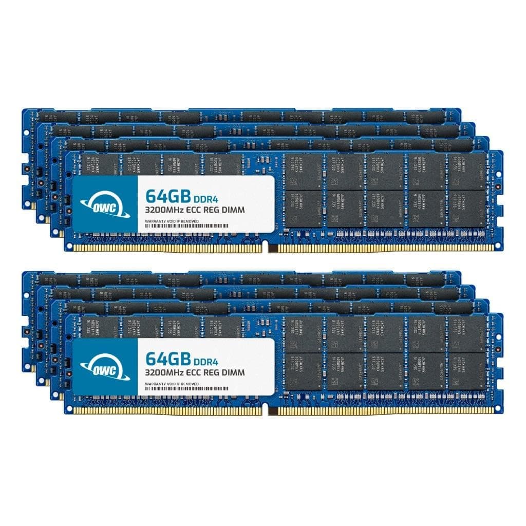 OWC 512GB (8x64GB) DDR4 3200MHz PC4-25600 CL22 2Rx4 ECC Registered RDIMM 1.2V 288-pin - Server OWC3R2D42R4512K