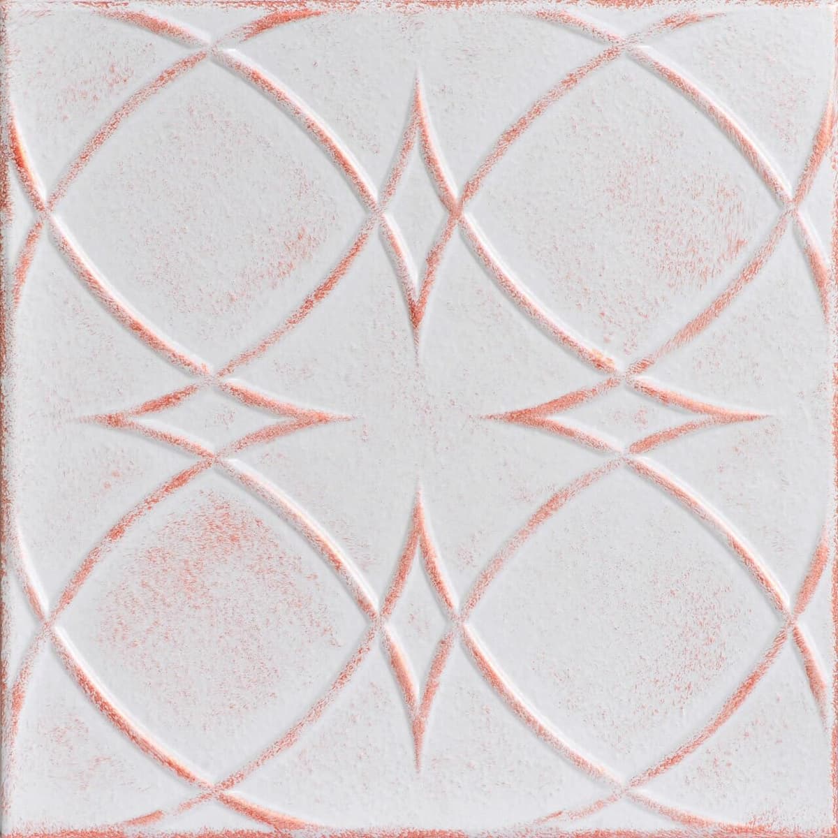 À LA MAISON CEILINGS R82 Circles and Stars - Baldosa de espuma autoadhesiva para cielo raso, White Washed Copper (Pack 144) R82wwc-144