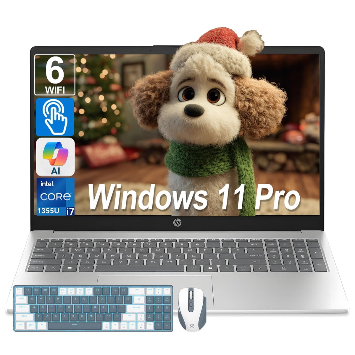 HP Laptop táctil de 15.6" para negocios y estudiantes, Intel Core i7-1355U (hasta 5.0 GHz), 64 GB RAM, SSD de 4 TB, pantalla IPS FHD, Windows 11 Pro, Copilot AI, con accesorios
