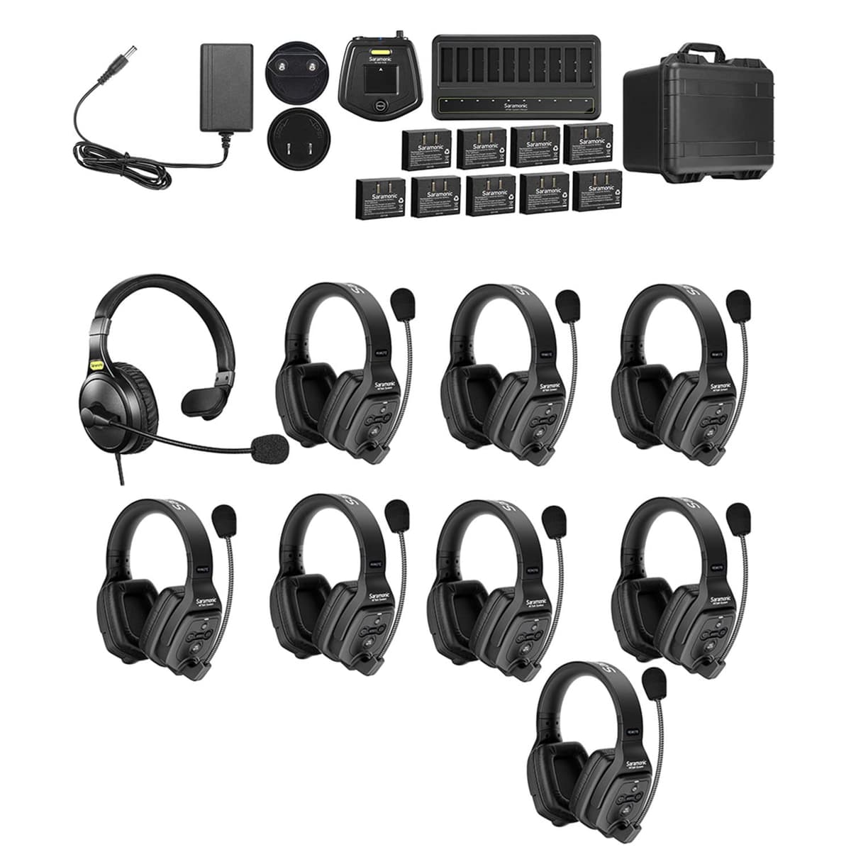 Saramonic WiTalk-WT9D Sistema inalámbrico intercomunicador para 9 personas, dual-ear 1.9GHz