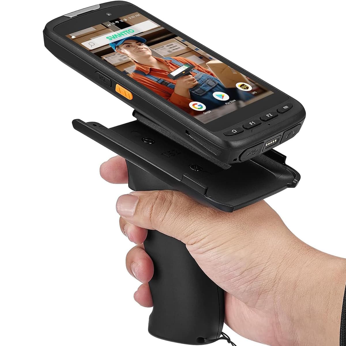 SVANTTO 061P Escáner PDA Android 11 con empuñadura, Zebra SE4710, 4+64GB, 4G Bluetooth WiFi NFC