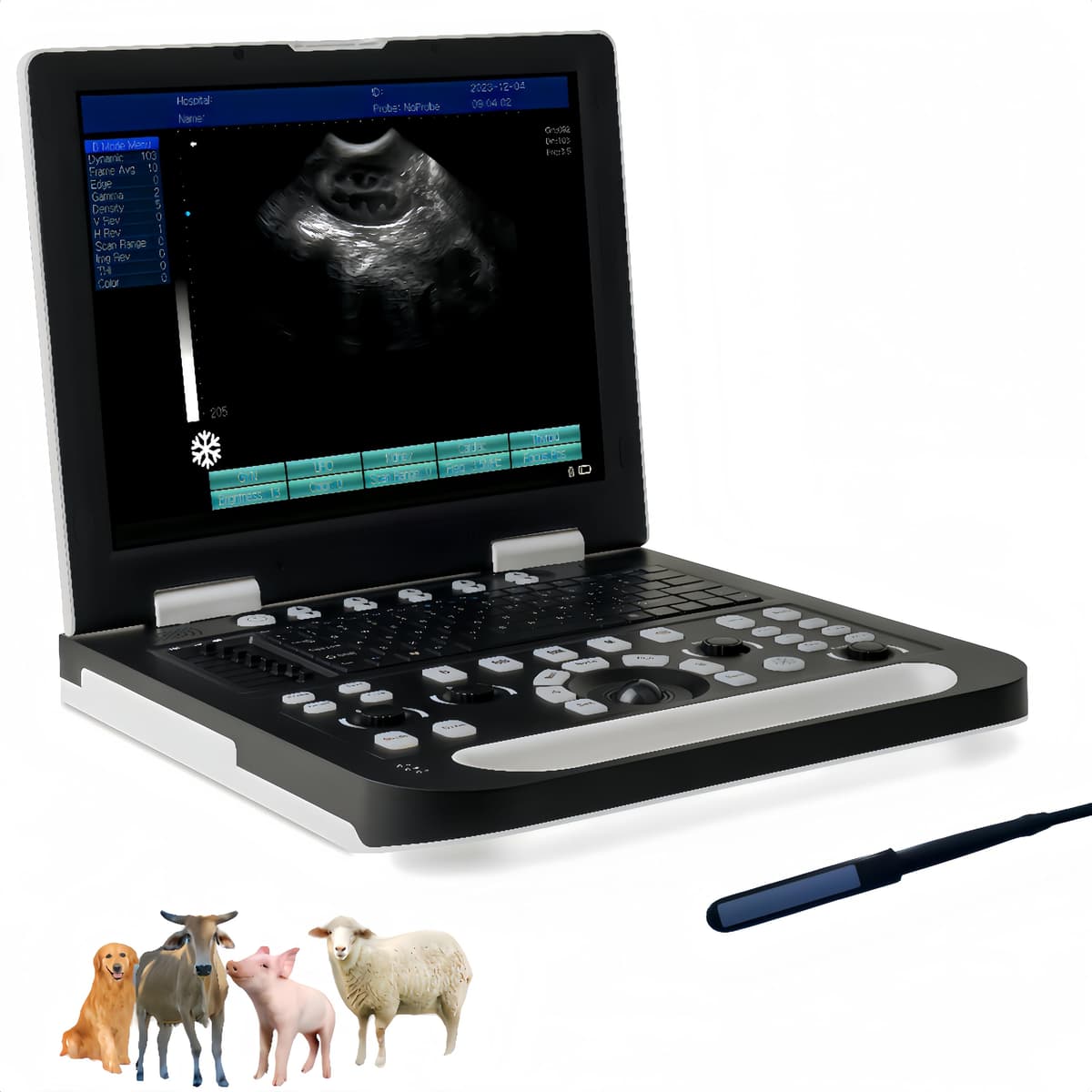 Generic N50 Máquina de ultrasonido veterinaria portátil 15" para detección de embarazo (probeta lineal rectal) N50 VET