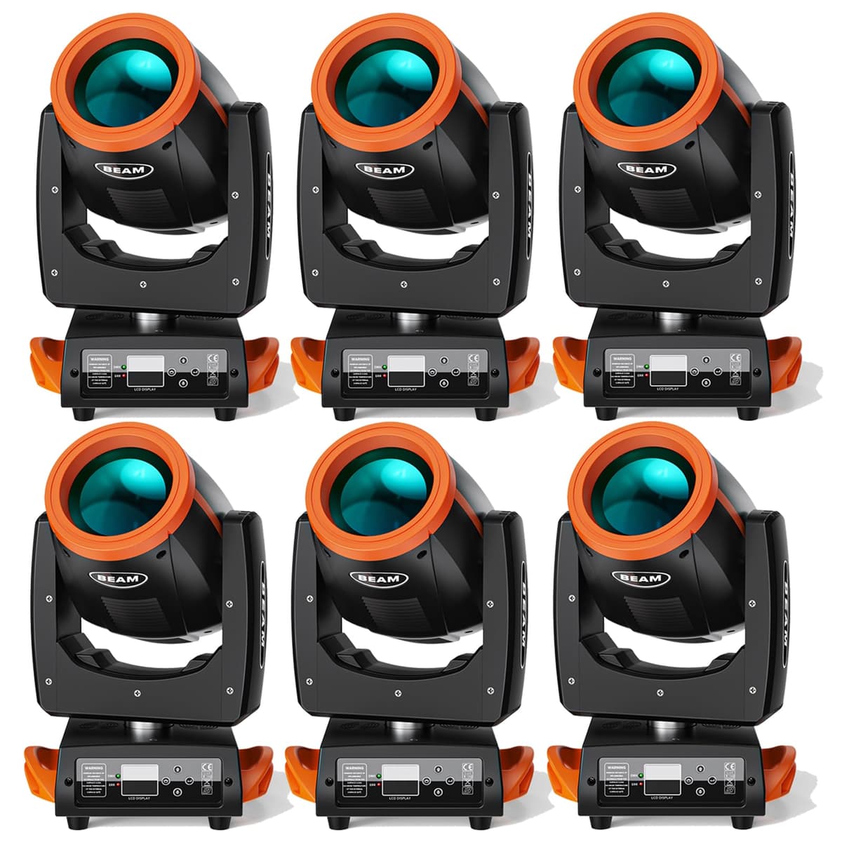 HOLDLAMP Pack 6 - 230W 7R Moving Head Light con 16 Prisms, 13 Colores, 14 Patrones, DMX512 para Eventos y DJ ZQ02041USX4