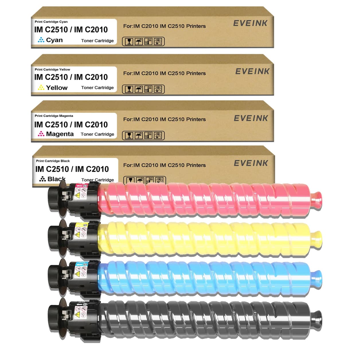 EVEINK 4-Pack Toner IM C2010/IM C2510 Compatible (842554-842557) EI-IM C2510-BCMY1
