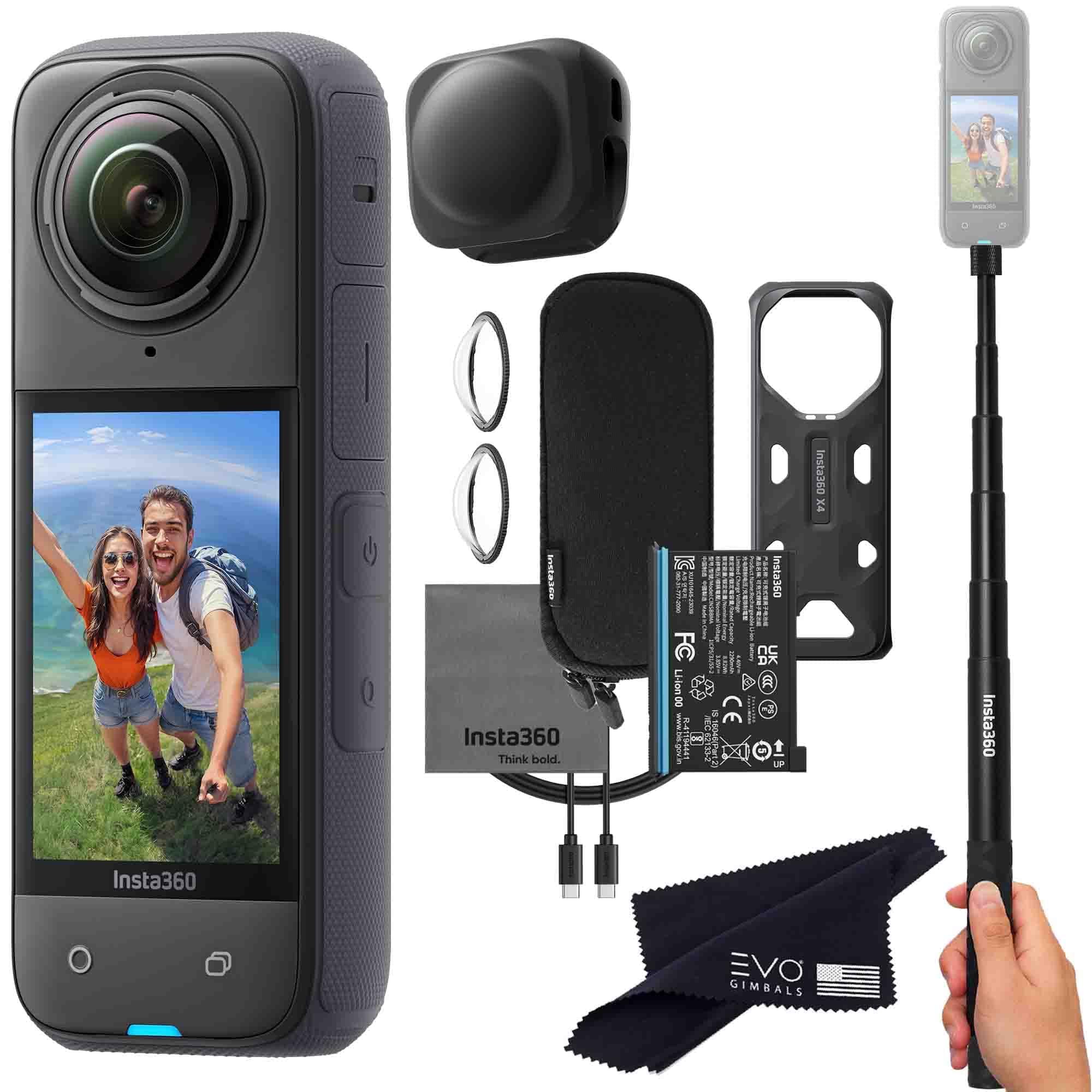 Insta360 X4 Basic Bundle - Cámara 360 8K con sensores 48MP y pack de accesorios X4_SELFIE-STICK_GB