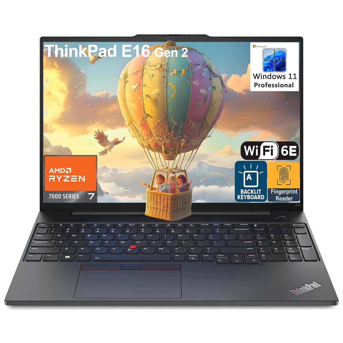 Lenovo ThinkPad E16 G2 Business Laptop, 16" WUXGA, AMD Ryzen 7 7735HS, 16GB DDR5, 1TB SSD, Wi-Fi 6E, Windows 11 Pro 21M5A0xxx012