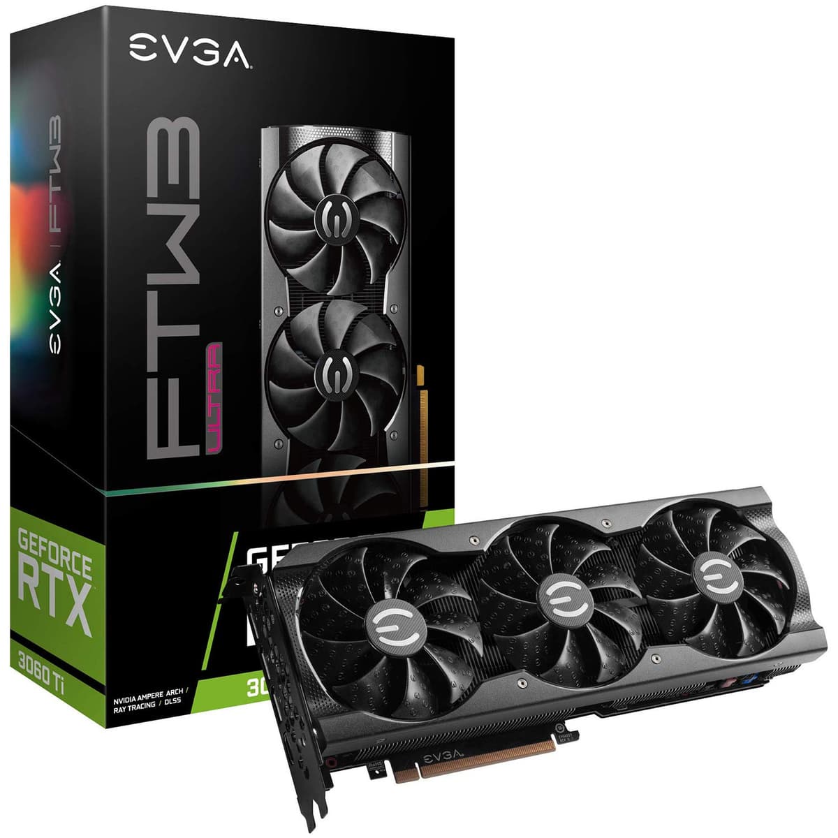 EVGA GeForce RTX 3060 Ti FTW Ultra Gaming, 08G-P5-3667-KR, 8GB GDDR6, Refrigeración iCX3, LED ARGB