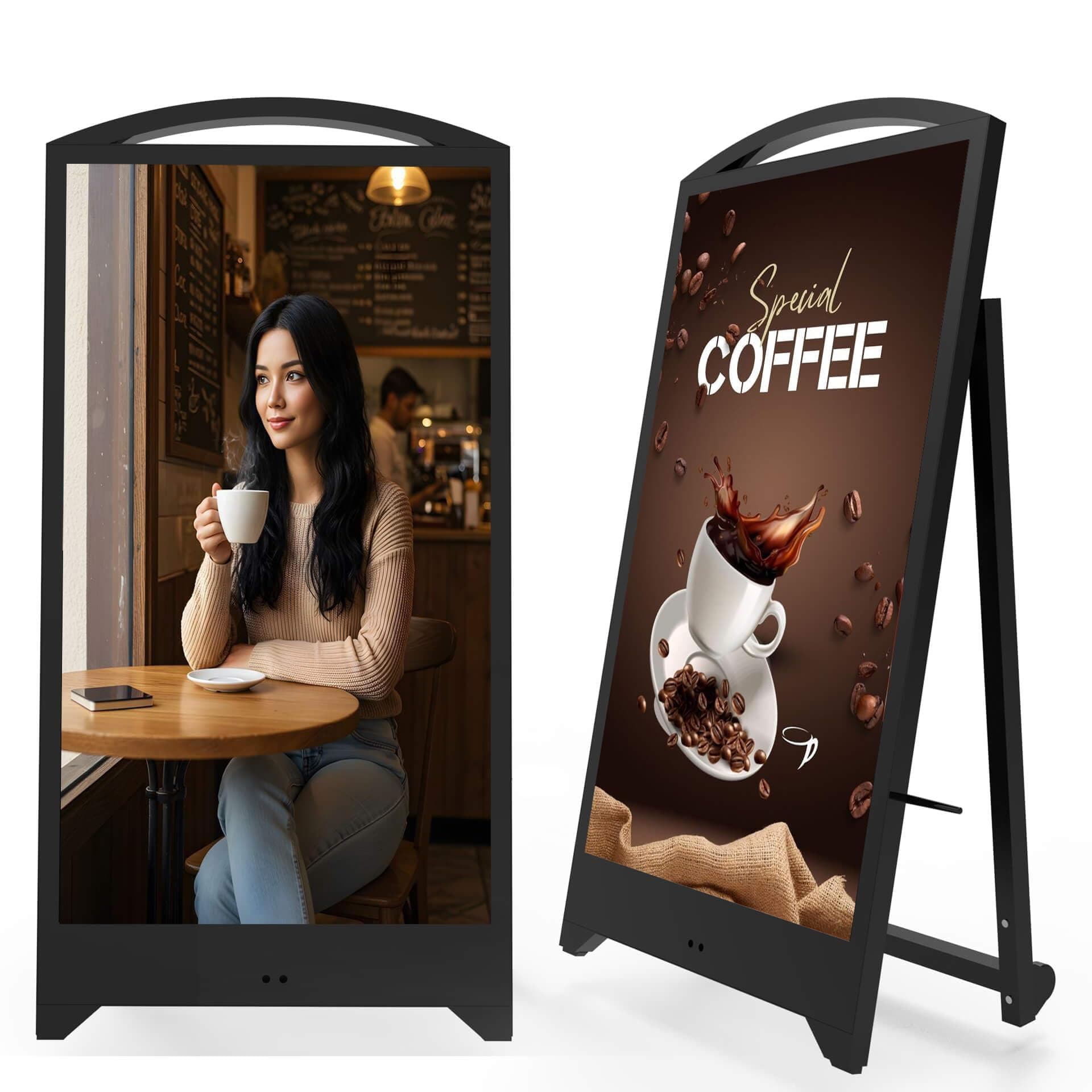JPIYEIC 43” Portable Digital Signage Display 4K Android, 700nits, HDMI, Split Screen, CMS IPD43AT-1