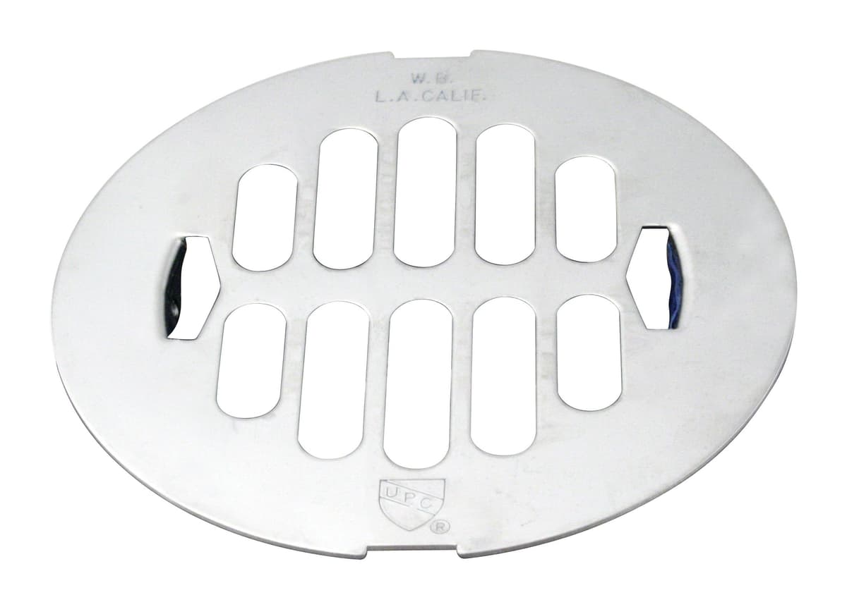 Westbrass D3198-100-26 4-1/4" OD Snap-in Shower Strainer Grid Drain Cover, Polished Chrome (100-Pack)