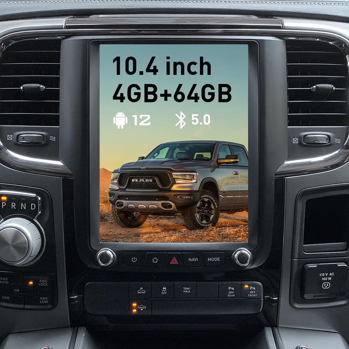 PVG Unidad Android 12 10.4" Tipo T para Dodge Ram 1500/2500/3500 (2013-2018) - Con CarPlay Inalámbrico