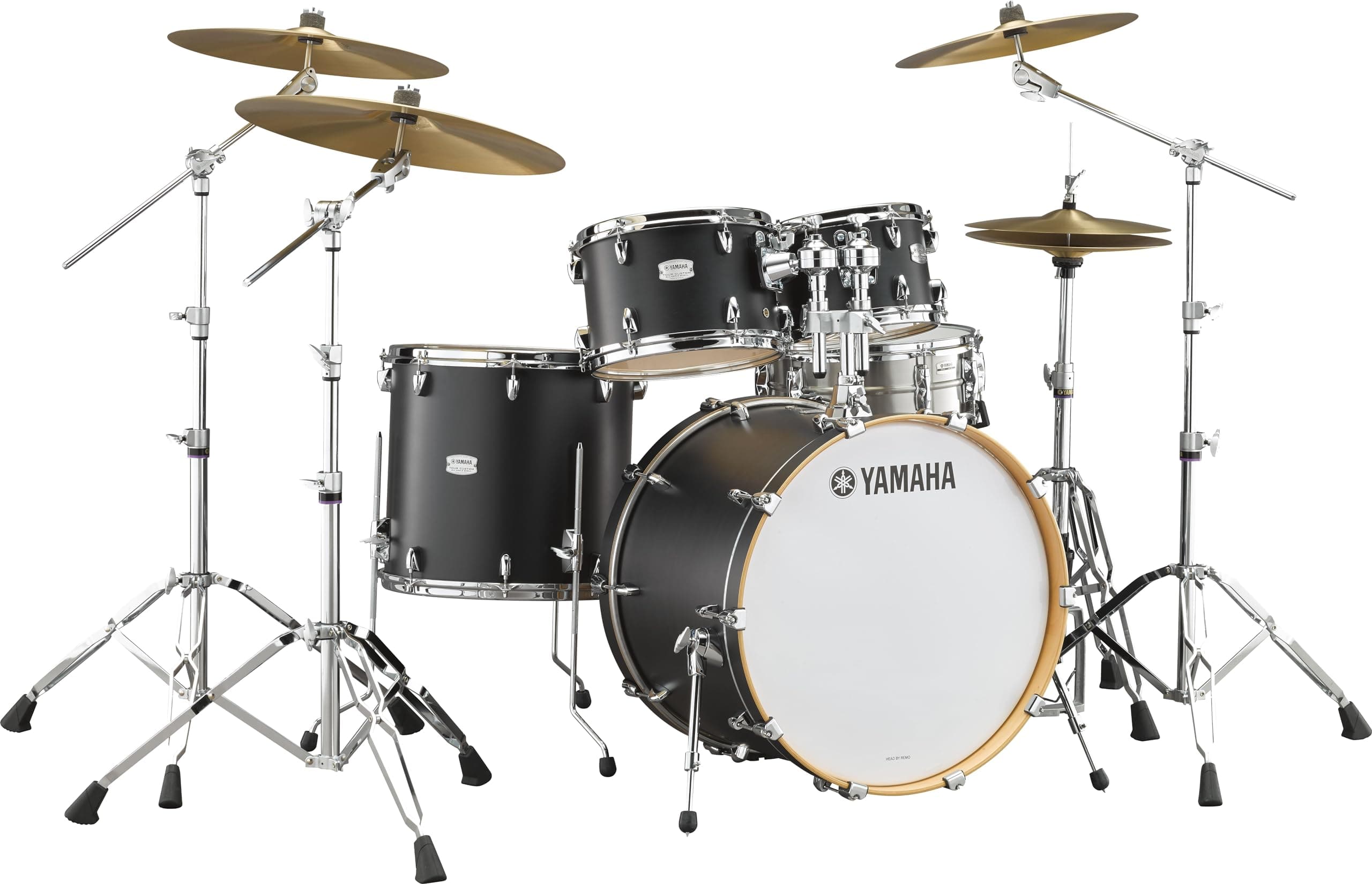 Yamaha Tour Custom Maple 4pc Standard Shell Pack - Licorice Satin TMP2F4LCS