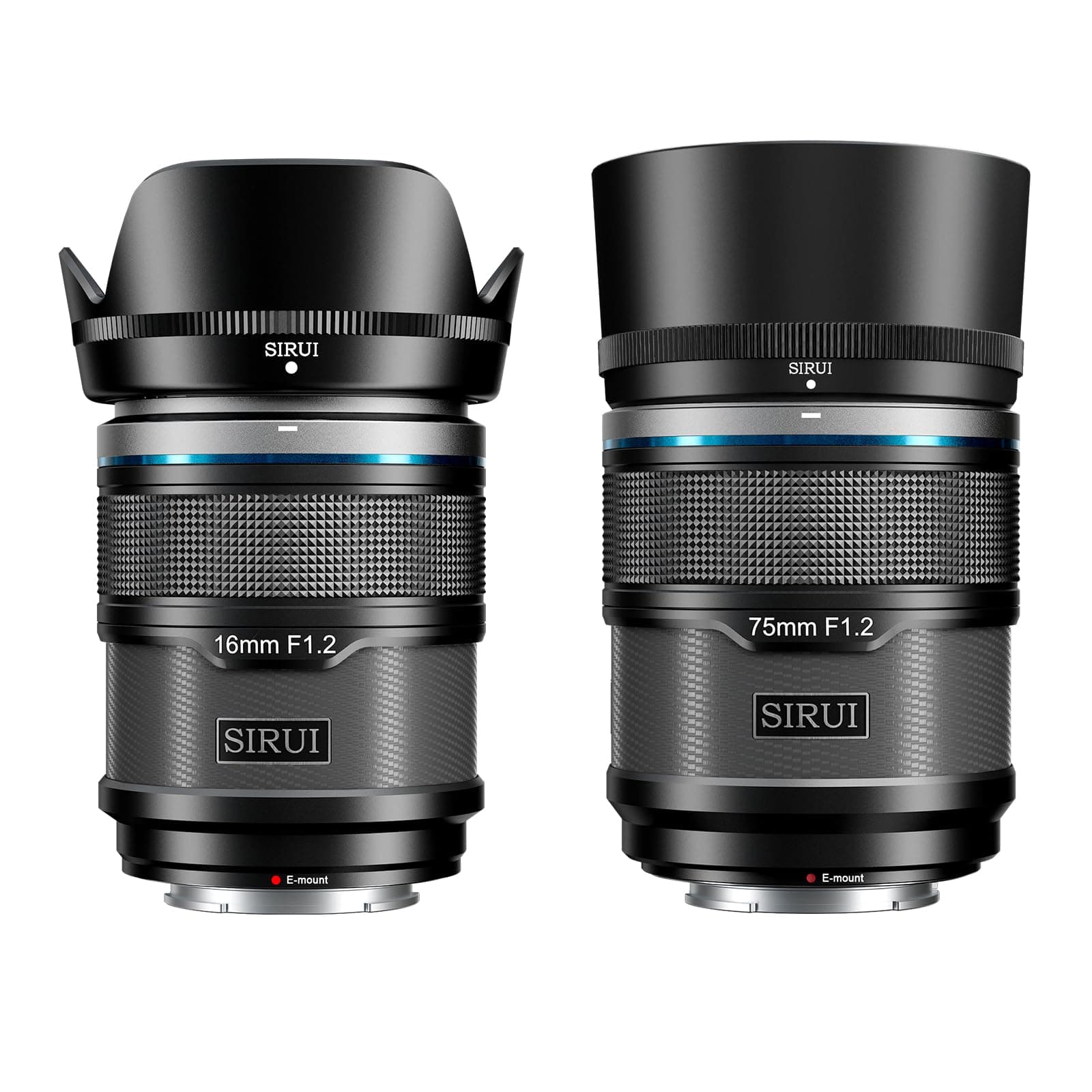 SIRUI Sniper 16mm y 75mm F1.2 Kit AF para cámaras APS-C (Mount E, Black) AS-2S-EB-AM