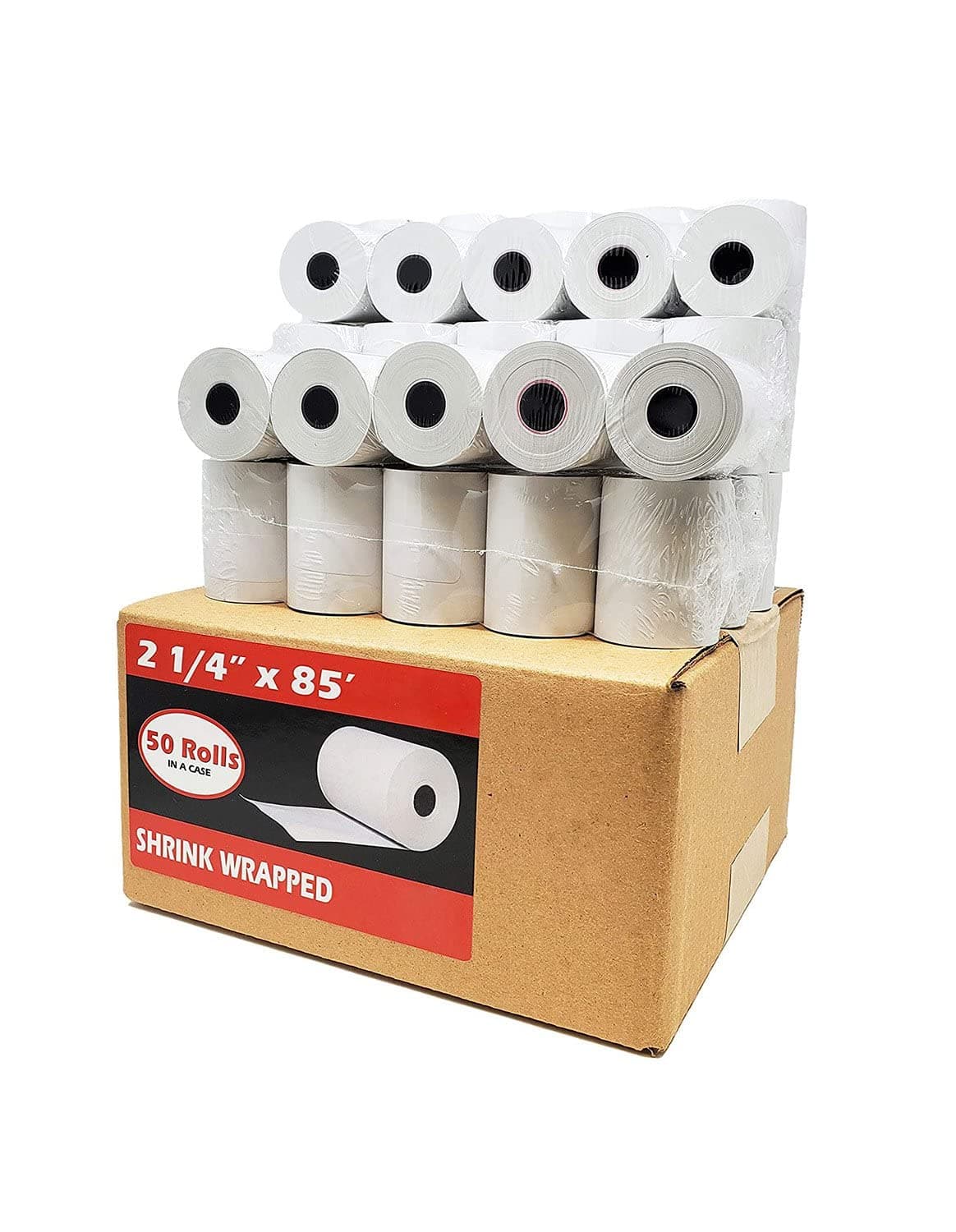 (1500 rollos) 2 1/4 x 85 rollos de papel térmico para recibos 2.25 x 85 ft, 55 GSM Papel premium de calidad alemana Compatible con todos los terminales de tarjetas de crédito Verifone VX510 VX570 FD50 Libre de BPA de BuyRegisterRolls BRR