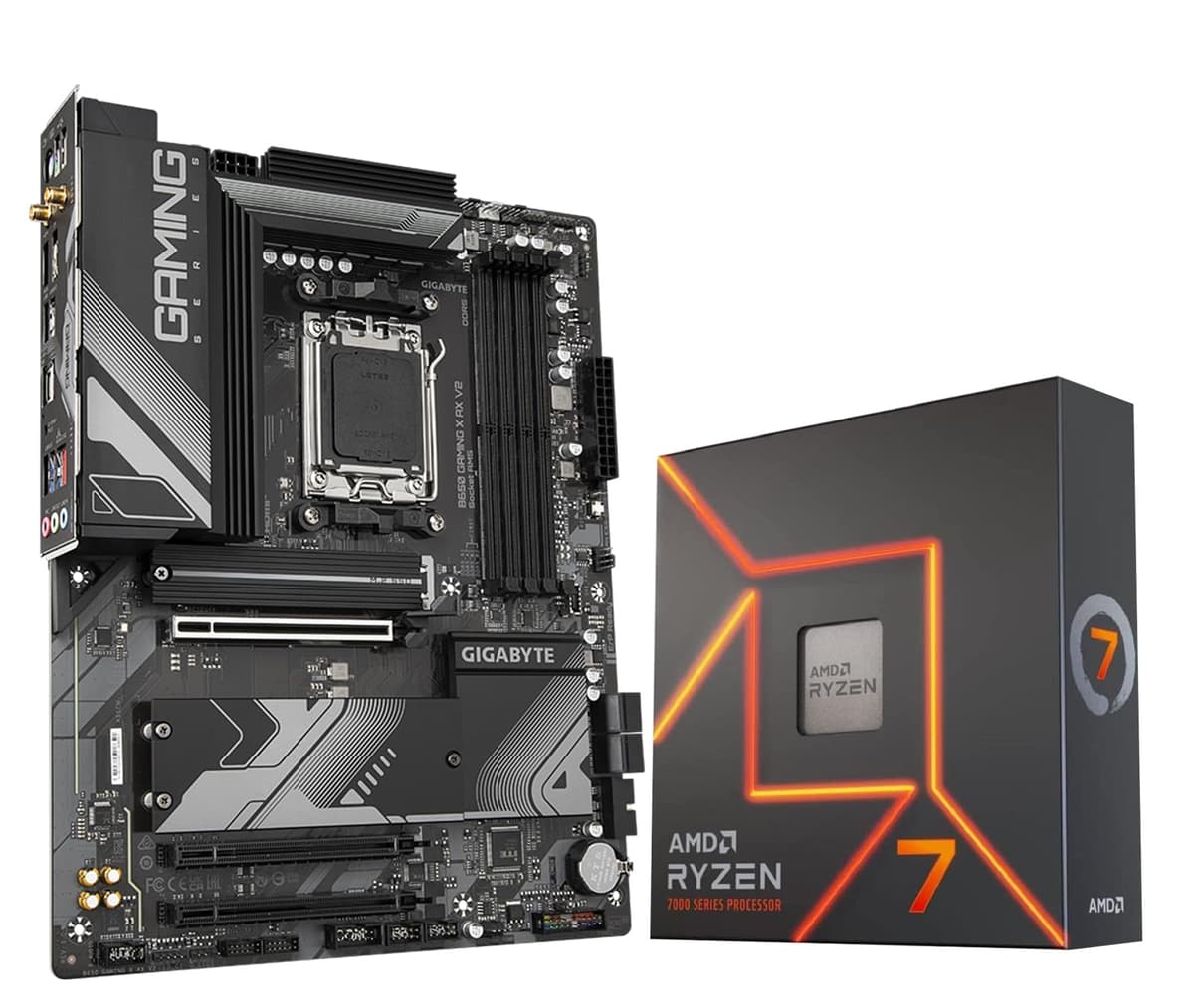 INLAND AMD Ryzen 7 7700X Procesador CPU con Placa Madre GIGABYTE B650 Gaming X AX V2 (AM5, ATX, DDR5, USB 3.2 Gen2x2 Tipo-C, Wi-Fi 6E), vendido por Micro Center 7700XB650GAMINGXAXV2