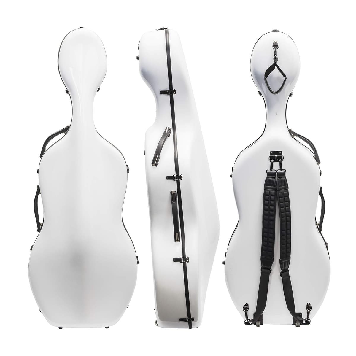 M MI & VI MI&VI CC-7002 Estuche Cello 4/4 Carbono Clásico con Ruedas Blanco