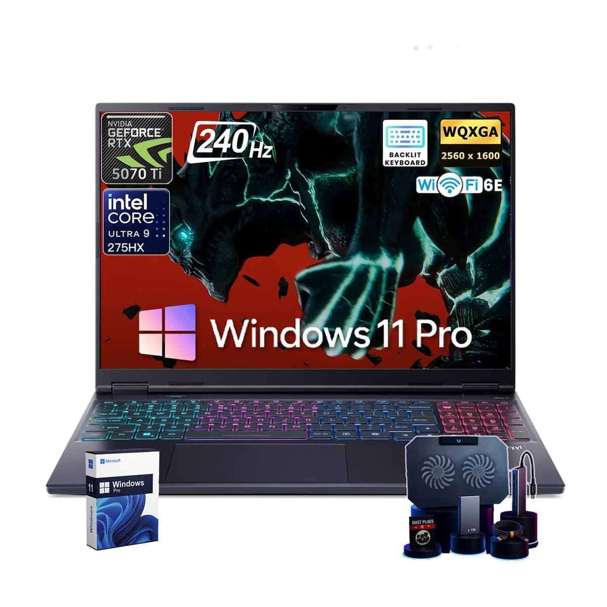 Acer Predator Helios Neo 16S Laptop para Gaming, GeForce RTX 5070Ti Dedicada, Pantalla OLED WQXGA de 16", Intel U9-275HX de 24 núcleos, Teclado RGB Retroiluminado, Windows 11 Pro con Copilot, Accesorios, Wi-Fi 6E, 64GB DDR5 + 1TB SSD