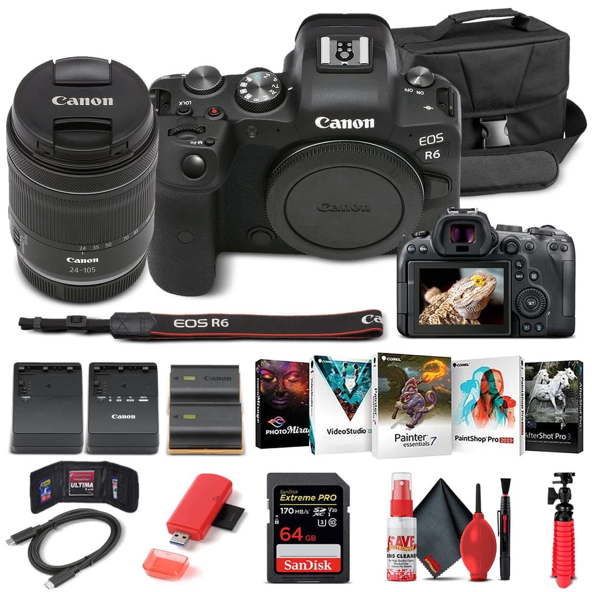 Canon EOS R6 Mirrorless Digital Camera con lente 24-105mm (4082C022) + accesorios (Renewed) 4082C022_EDI_1