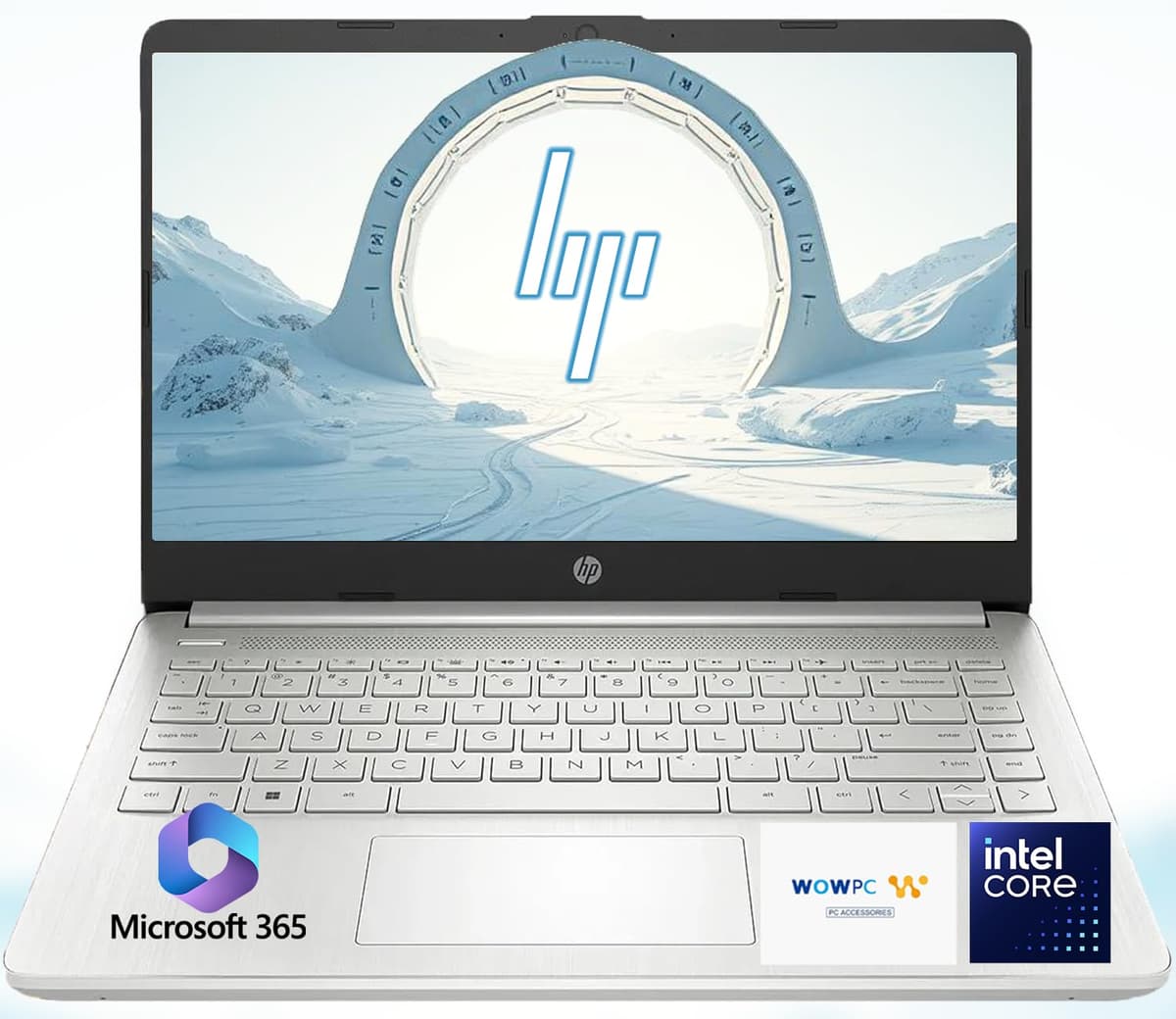 HP 14 Ultrabook Laptop • Procesador Intel • 32 GB de RAM • 1, 1 TB de almacenamiento (128 GB SSD con USB externo de recuperación + 1 TB en OneDrive) • Hasta 12 horas de batería • Windows 11 Home • con USB de recuperación WOWPC