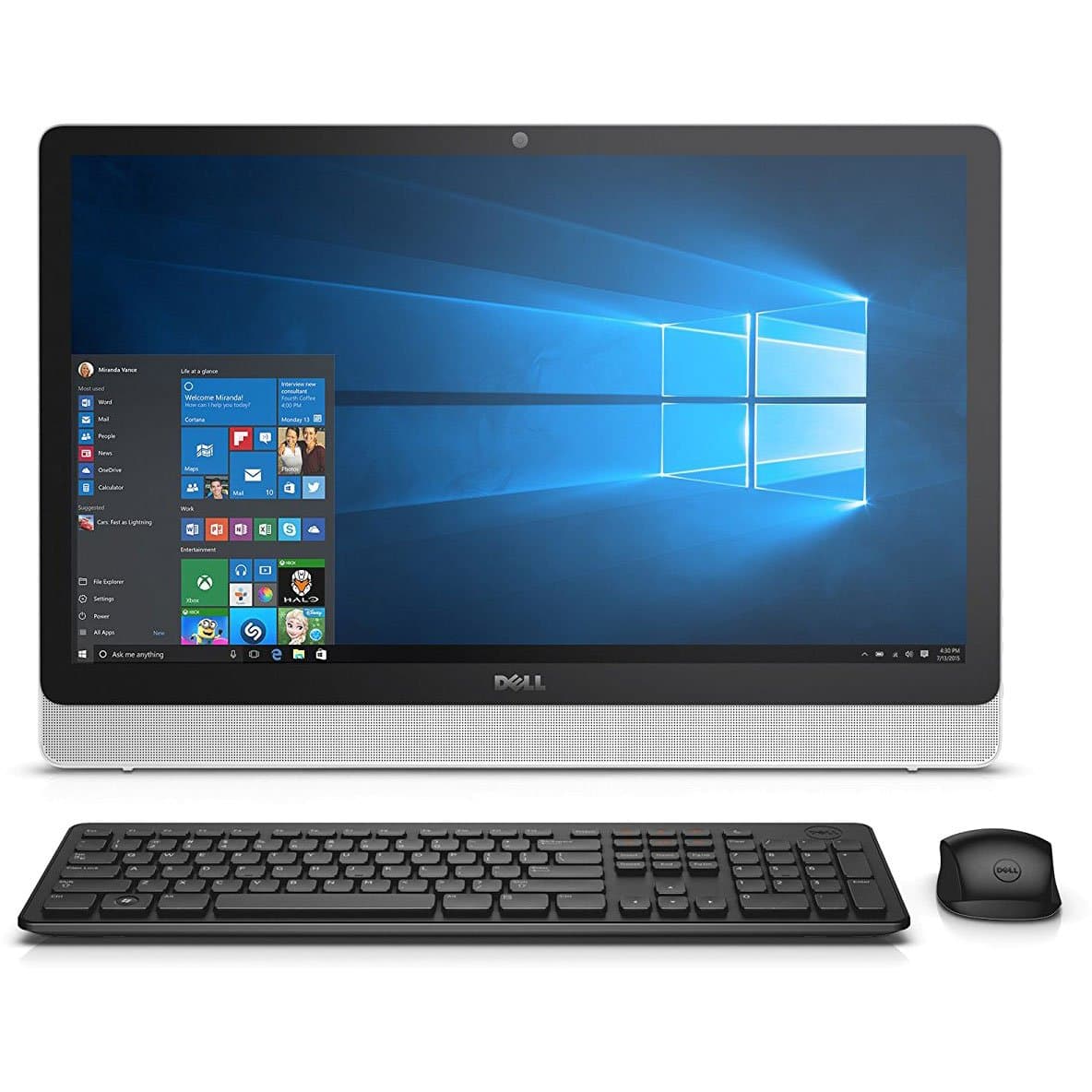 Dell Inspiron i3455-3240WHT Todo en Uno de 23.8 pulgadas (AMD A6, 4 GB RAM, 500 GB HDD, Bisel blanco con soporte plateado)