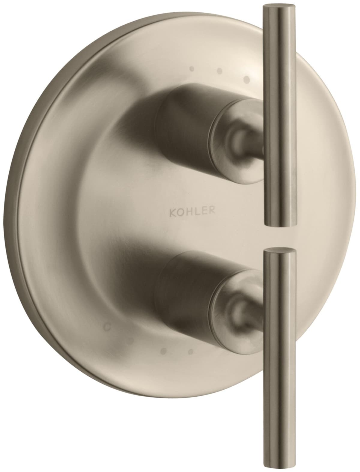 Kohler Purist T14489-4-BV Juego de Manijas para Válvula Apilada, requiere válvula