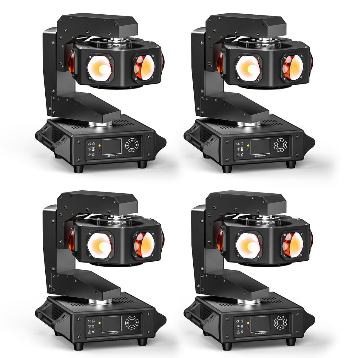 Xelletye Moving Head DJ Light 6x40W RGBW - Haz y Wash con DMX y sonido (Pack de 4) ZQ02359