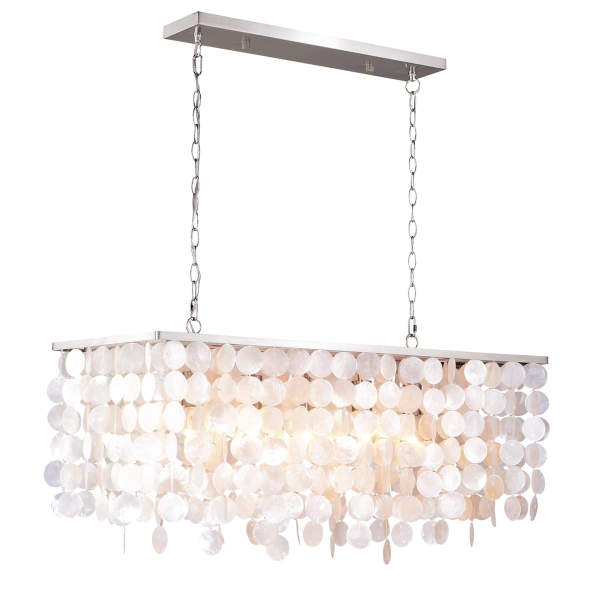VAXCEL Elsa 36" Lámpara colgante lineal con conchas Capiz y acabado níquel satinado P0240
